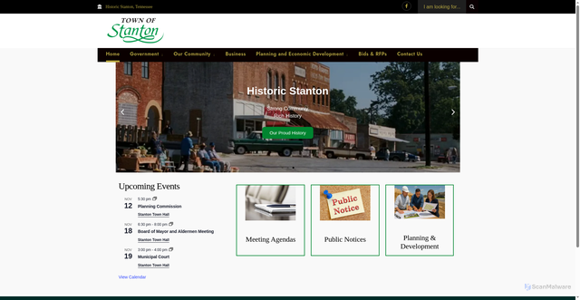 Security scan screenshot of https://stantontn.gov/