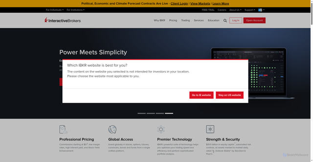 Security scan screenshot of https://www.interactivebrokers.com/
