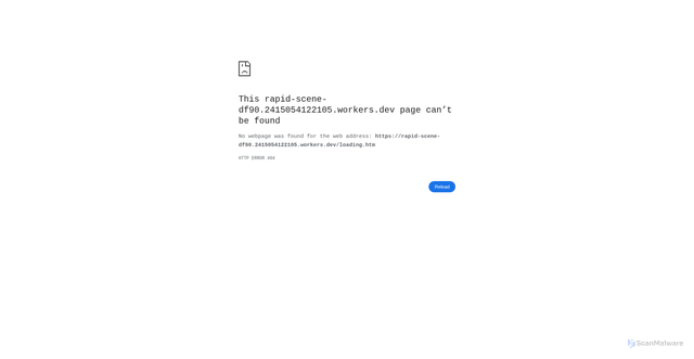 Security scan screenshot of https://rapid-scene-df90.2415054122105.workers.dev/loading.htm