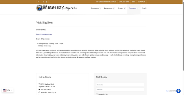 Security scan screenshot of https://www.citybigbearlake.com/index.php/en/community-main/visit-big-bear