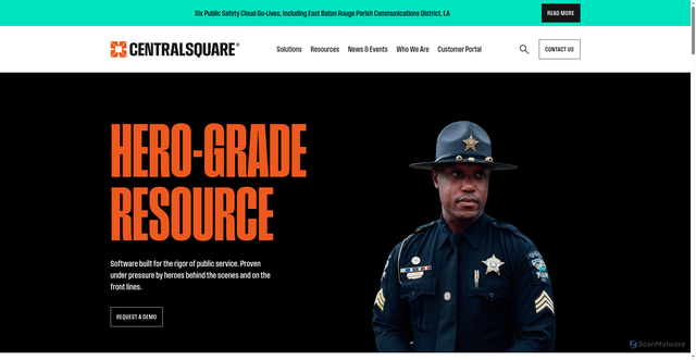 Security scan screenshot of https://centralsquare.com