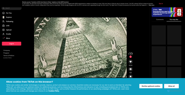 Security scan screenshot of https://vt.tiktok.com/ZS9c687pa/