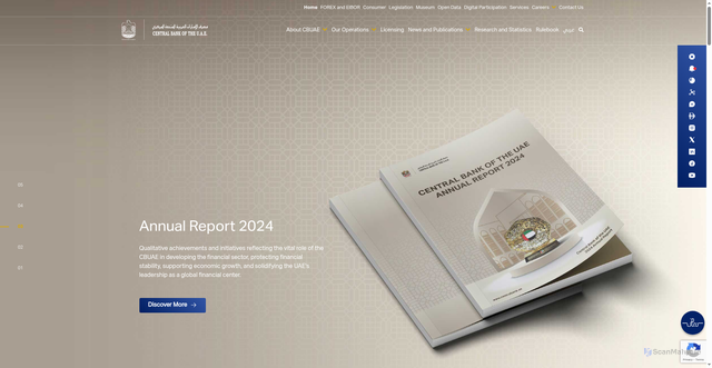 Security scan screenshot of https://www.centralbank.ae/en/
