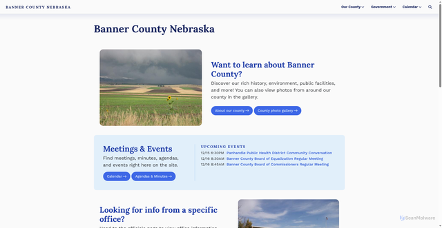 Security scan screenshot of https://bannercountyne.gov/