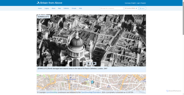 Security scan screenshot of https://britainfromabove.org.uk