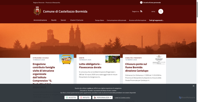 Security scan screenshot of https://www.comune.castellazzobormida.al.it