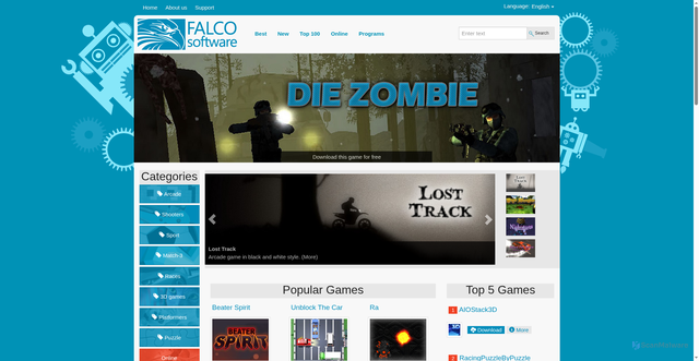 Security scan screenshot of https://falcoware.com