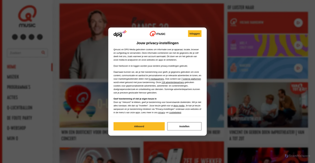 Security scan screenshot of https://qmusic.be