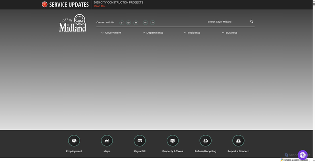 Security scan screenshot of https://cityofmidlandmi.gov/