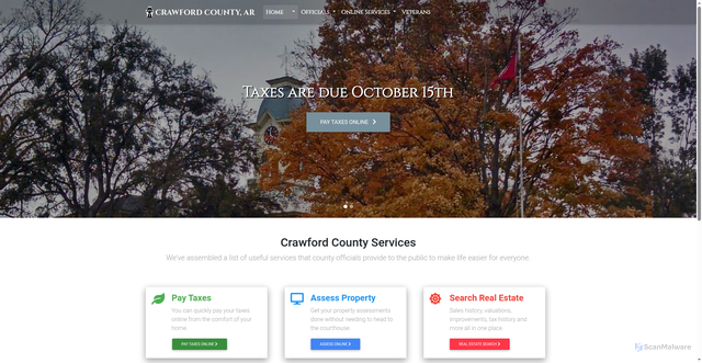 Security scan screenshot of https://crawfordcountyar.gov/
