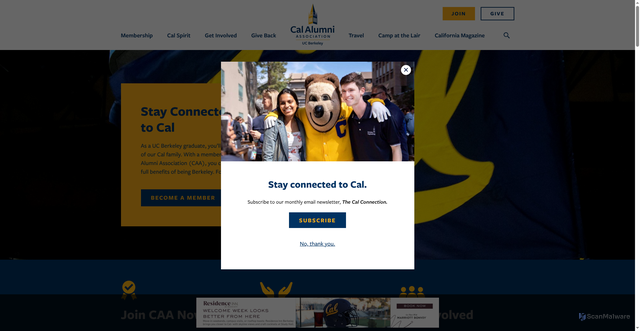Security scan screenshot of https://alumni.berkeley.edu