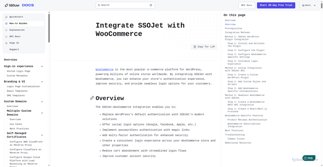 Security scan screenshot of https://ssojet-docs.pages.dev/en/how-to-guides/integrations/ecommerce/woocommerce/