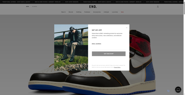 Security scan screenshot of https://launches.endclothing.com/product/air-jordan-x-union-x-fragment-air-jordan-1-retro-hi-og-sneak-io7847-002