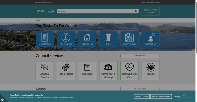 Security scan screenshot of https://www.inverclyde.gov.uk/