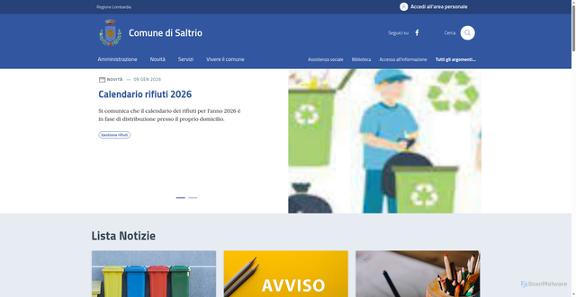 Security scan screenshot of https://comune.saltrio.va.it/