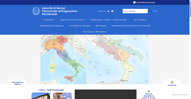 Security scan screenshot of https://www.distrettoappenninomeridionale.it/