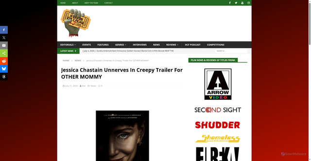Security scan screenshot of https://horrorcultfilms.co.uk/2026/07/jessica-chastain-unnerves-in-creepy-trailer-for-other-mommy/