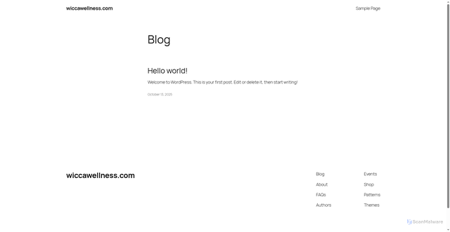 Security scan screenshot of http://wiccawellness.com/
