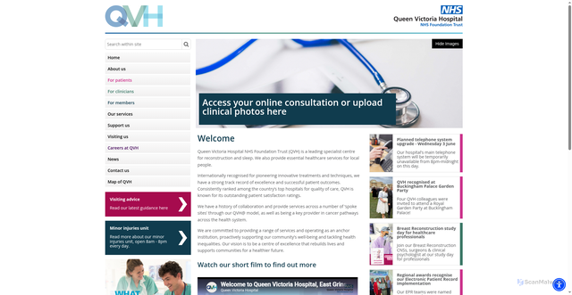 Security scan screenshot of http://www.qvh.nhs.uk