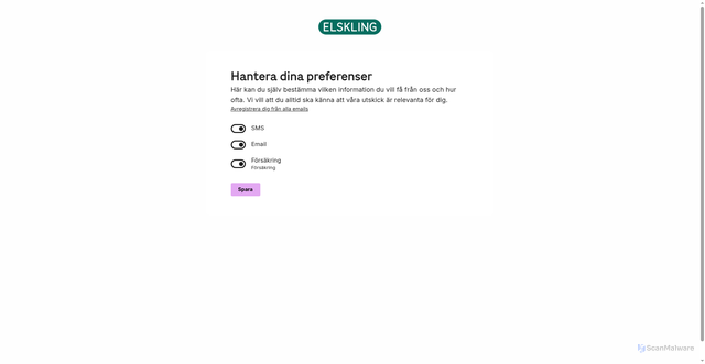 Security scan screenshot of https://ortto.mail.elskling.se/-/m/s/preferences?k=CmVsc2tsaW5nc2UAadIhvgkGiX2Obg9ganHVL0hnTSMFW1pTQ6Ij&rg=eu
