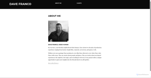 Security scan screenshot of https://davefran.co/about/