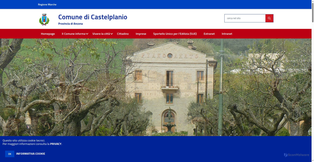 Security scan screenshot of https://www.comune.castelplanio.an.it/hh/index.php