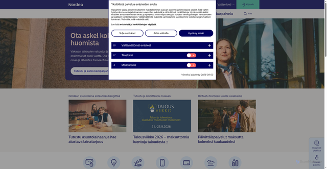 Security scan screenshot of https://nordea.fi