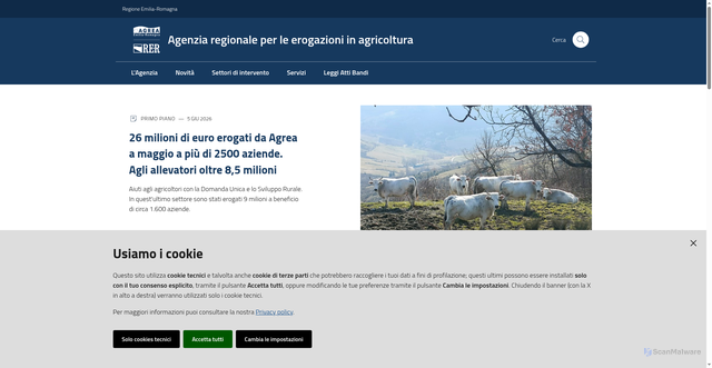 Security scan screenshot of http://agrea.regione.emilia-romagna.it/