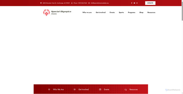Security scan screenshot of https://specialolympicsalaska.org/