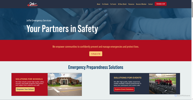 Security scan screenshot of https://www.joffeemergencyservices.com