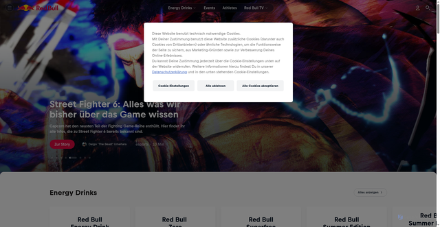 Security scan screenshot of https://redbull.com