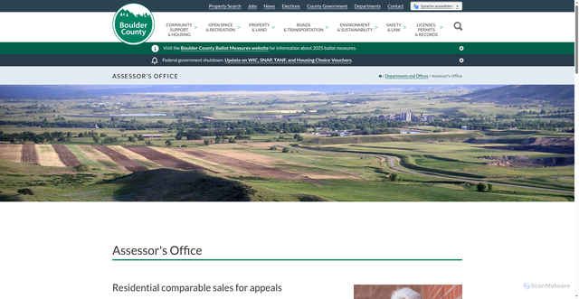 Security scan screenshot of https://bouldercounty.gov/departments/assessor/