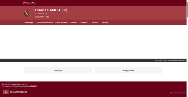 Security scan screenshot of https://www.comune.molise.cb.it/hh/index.php