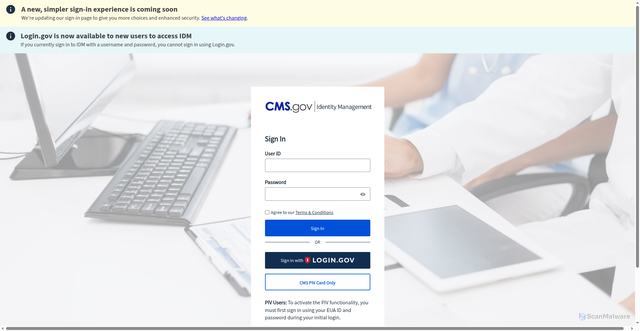 Security scan screenshot of https://cmsqualitysupport.servicenowservices.com