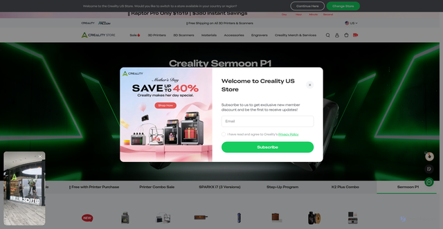 Security scan screenshot of https://us.store.creality.com
