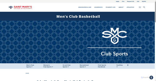 Security scan screenshot of https://www.stmarys-ca.edu/mens-club-basketball