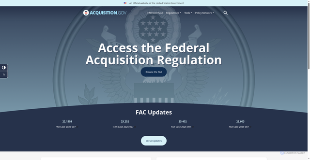 Security scan screenshot of https://acquisition.gov