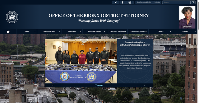 Security scan screenshot of https://www.bronxda.nyc.gov/html/home/home.shtml