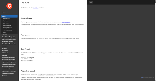 Security scan screenshot of https://data.g2.com