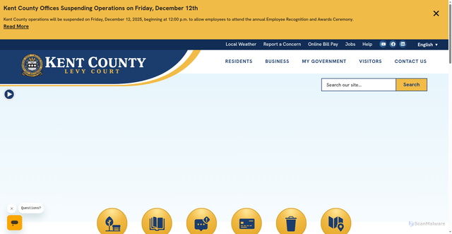 Security scan screenshot of https://www.kentcountyde.gov/