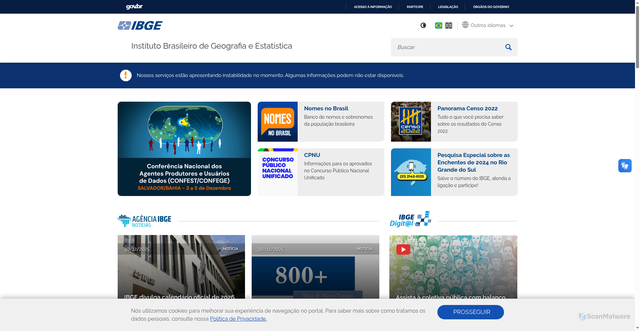 Security scan screenshot of https://www.ibge.gov.br/