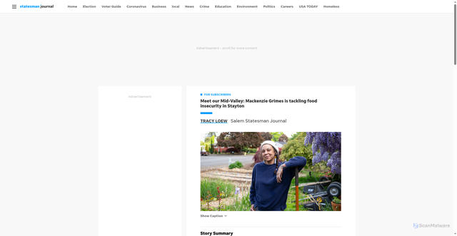 Security scan screenshot of https://www.statesmanjournal.com/story/news/2025/10/11/mackenzie-grimes-tackling-food-insecurity-stayton-oregon/86550403007/