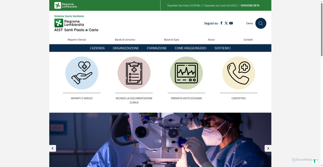 Security scan screenshot of https://www.asst-santipaolocarlo.it/