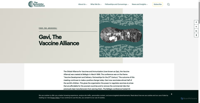 Security scan screenshot of https://www.rockefellerfoundation.org/bellagio-bulletin/from-the-archives/gavi-the-vaccine-alliance/