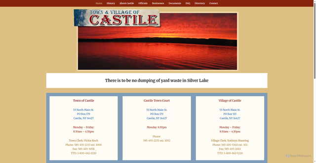 Security scan screenshot of https://castileny.gov/