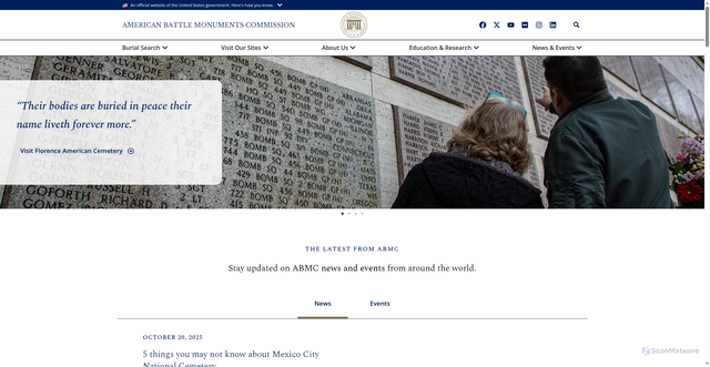 Security scan screenshot of https://www.abmc.gov/