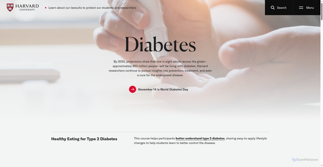 Security scan screenshot of https://www.harvard.edu/