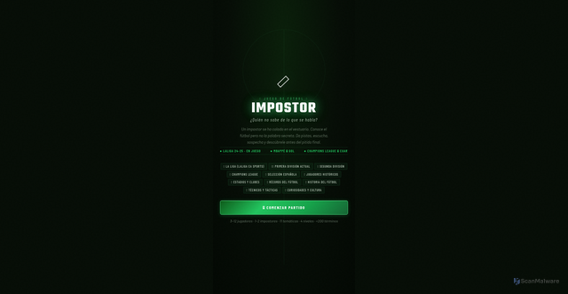 Security scan screenshot of https://impostorfutbol-lbtj6pyjhe.edgeone.app/ImpostorFutbol.html