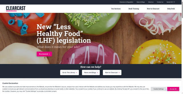 Security scan screenshot of https://clearcast.co.uk/