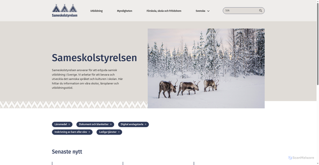 Security scan screenshot of https://sameskolstyrelsen.se/
